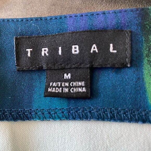 Tribal abstract print stretch scoop neck shift dress sleeveless size M - Picture 5 of 7